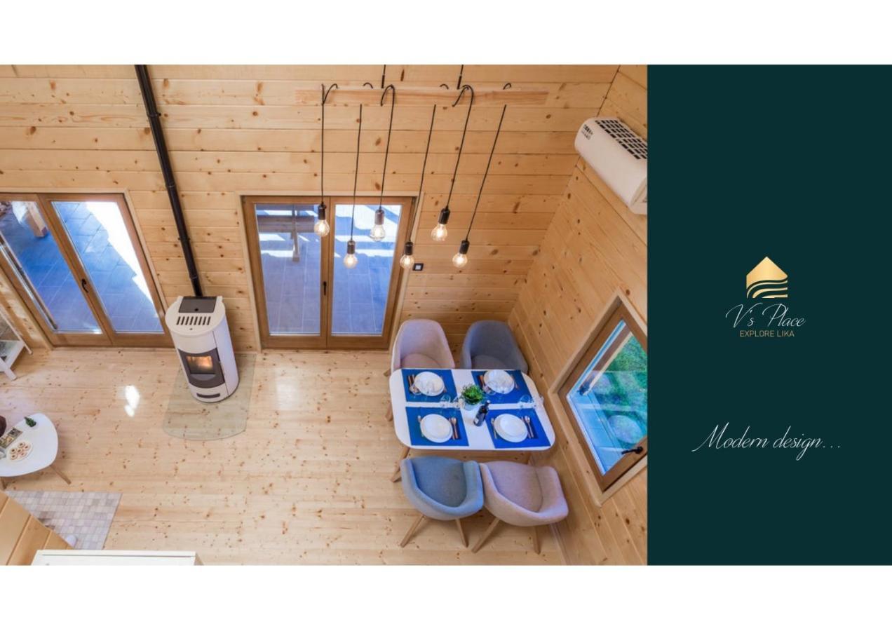 V'S Place - Wooden House With Heated Pool And Outdoor Sauna Otočac Exterior foto